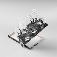 Hawaiian And Japanese Culture Canvas Wall Art Irezumi Dragon With Polynesian Pattern White - Polynesian Pride