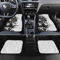 Hawaiian And Japanese Culture Car Mats Irezumi Dragon With Polynesian Pattern White - Polynesian Pride