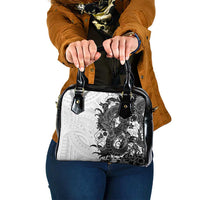 Hawaiian And Japanese Culture Shoulder Handbag Irezumi Dragon With Polynesian Pattern White - Polynesian Pride