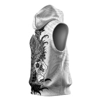Hawaiian And Japanese Culture Sleeveless Hoodie Irezumi Dragon With Polynesian Pattern White - Polynesian Pride