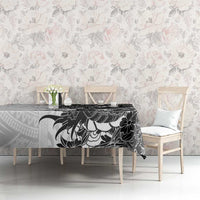 Hawaiian And Japanese Culture Tablecloth Irezumi Dragon With Polynesian Pattern White - Polynesian Pride