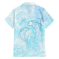 Polynesia Dolphins Under The Sea Family Matching Off Shoulder Long Sleeve Dress and Hawaiian Shirt Simple Style LT05 - Polynesian Pride