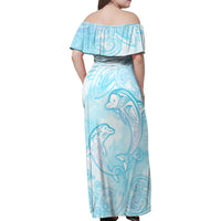 Polynesia Dolphins Under The Sea Family Matching Off Shoulder Maxi Dress and Hawaiian Shirt Simple Style LT05 - Polynesian Pride