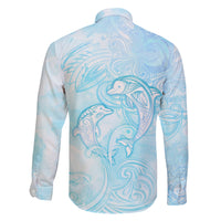 Polynesia Dolphins Under The Sea Family Matching Short Sleeve Bodycon Dress and Hawaiian Shirt Simple Style LT05 - Polynesian Pride