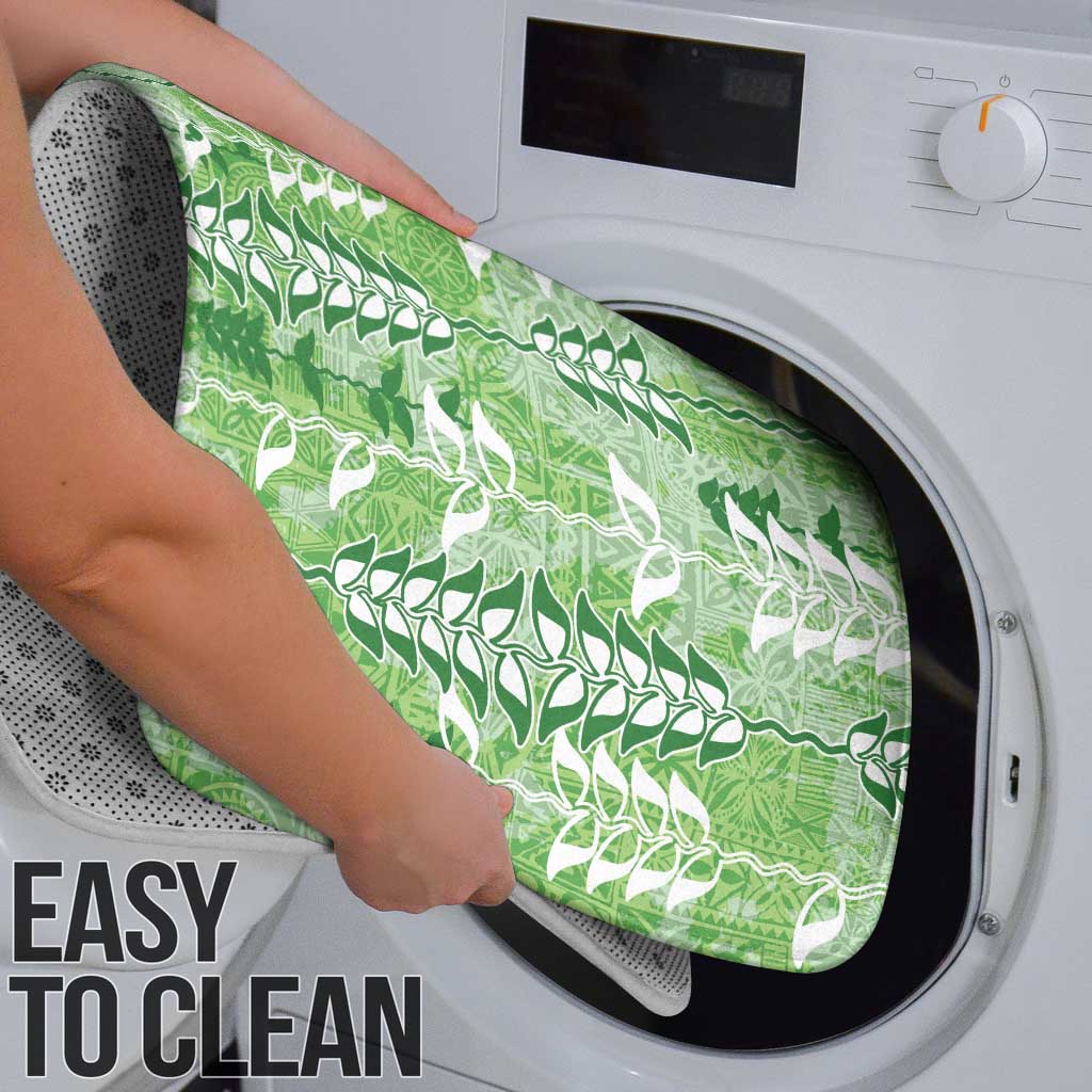 Green Hawaii Tapa Pattern Bathroom Set With Heliconia Vintage Style LT05 - Polynesian Pride