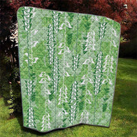 Green Hawaii Tapa Pattern Quilt With Heliconia Vintage Style LT05 - Polynesian Pride