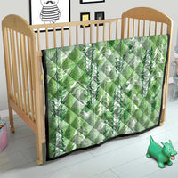 Green Hawaii Tapa Pattern Quilt With Heliconia Vintage Style LT05 - Polynesian Pride