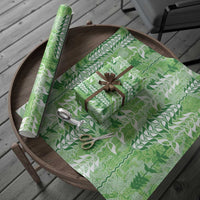 Green Hawaii Tapa Pattern Wrapping Paper With Heliconia Vintage Style LT05 - Polynesian Pride