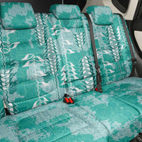 Teal Hawaii Tapa Pattern Back Car Seat Cover With Heliconia Vintage Style LT05 - Polynesian Pride