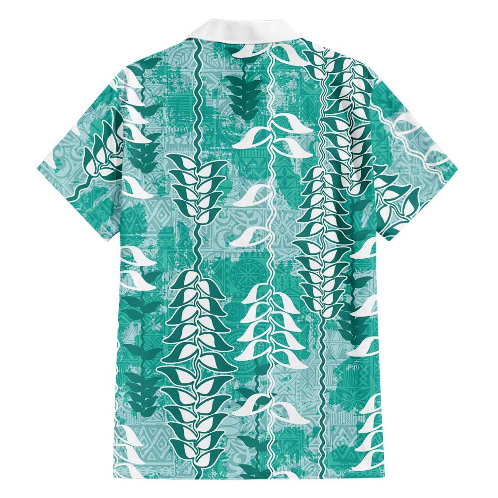 Teal Hawaii Tapa Pattern Hawaiian Shirt With Heliconia Vintage Style LT05 - Polynesian Pride