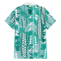 Teal Hawaii Tapa Pattern Hawaiian Shirt With Heliconia Vintage Style LT05 - Polynesian Pride