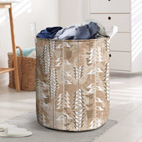 Beige Hawaii Tapa Pattern Laundry Basket With Heliconia Vintage Style LT05 Beige - Polynesian Pride