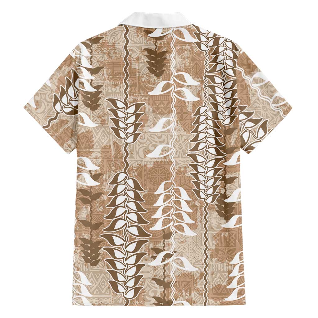 Beige Hawaii Tapa Pattern Hawaiian Shirt With Heliconia Vintage Style LT05 - Polynesian Pride