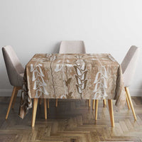 Beige Hawaii Tapa Pattern Tablecloth With Heliconia Vintage Style LT05 - Polynesian Pride