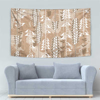 Beige Hawaii Tapa Pattern Tapestry With Heliconia Vintage Style LT05 - Polynesian Pride