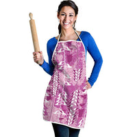 Magenta Hawaii Tapa Pattern Apron With Heliconia Vintage Style LT05 - Polynesian Pride