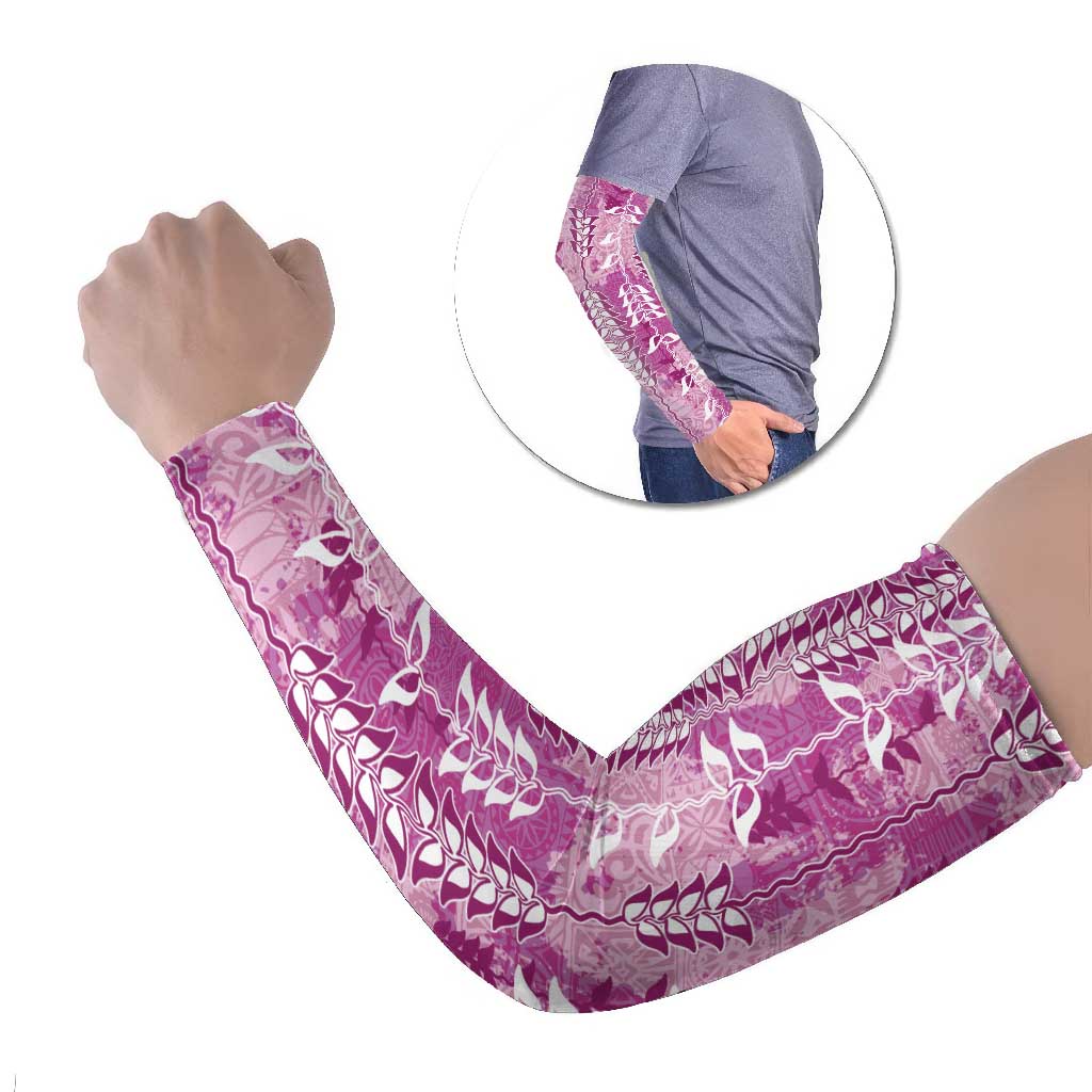 Magenta Hawaii Tapa Pattern Arm Sleeves With Heliconia Vintage Style LT05 Set of 2 Magenta - Polynesian Pride