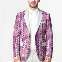 Magenta Hawaii Tapa Pattern Blazer With Heliconia Vintage Style LT05 - Polynesian Pride