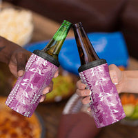 Magenta Hawaii Tapa Pattern 4 in 1 Can Cooler Tumbler With Heliconia Vintage Style LT05 - Polynesian Pride