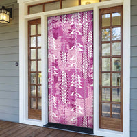 Magenta Hawaii Tapa Pattern Door Cover With Heliconia Vintage Style LT05 - Polynesian Pride