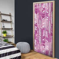 Magenta Hawaii Tapa Pattern Door Cover With Heliconia Vintage Style LT05 - Polynesian Pride