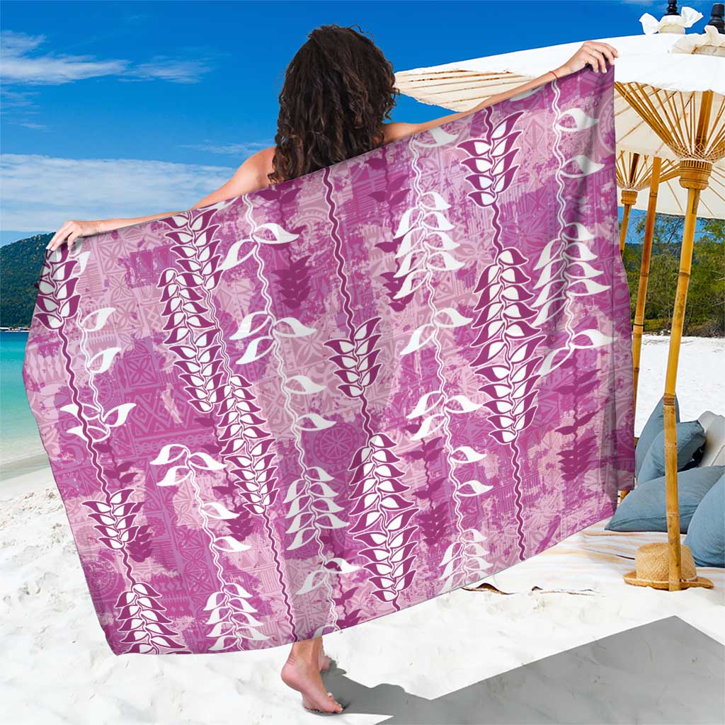 Magenta Hawaii Tapa Pattern Sarong With Heliconia Vintage Style LT05 One Size 44 x 66 inches Magenta - Polynesian Pride