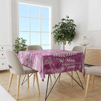 Magenta Hawaii Tapa Pattern Tablecloth With Heliconia Vintage Style LT05 - Polynesian Pride