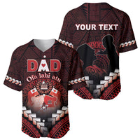 Personalised Tonga Happy Father's Day Baseball Jersey Ofa Lahi Atu Dad Polynesian Tribal
