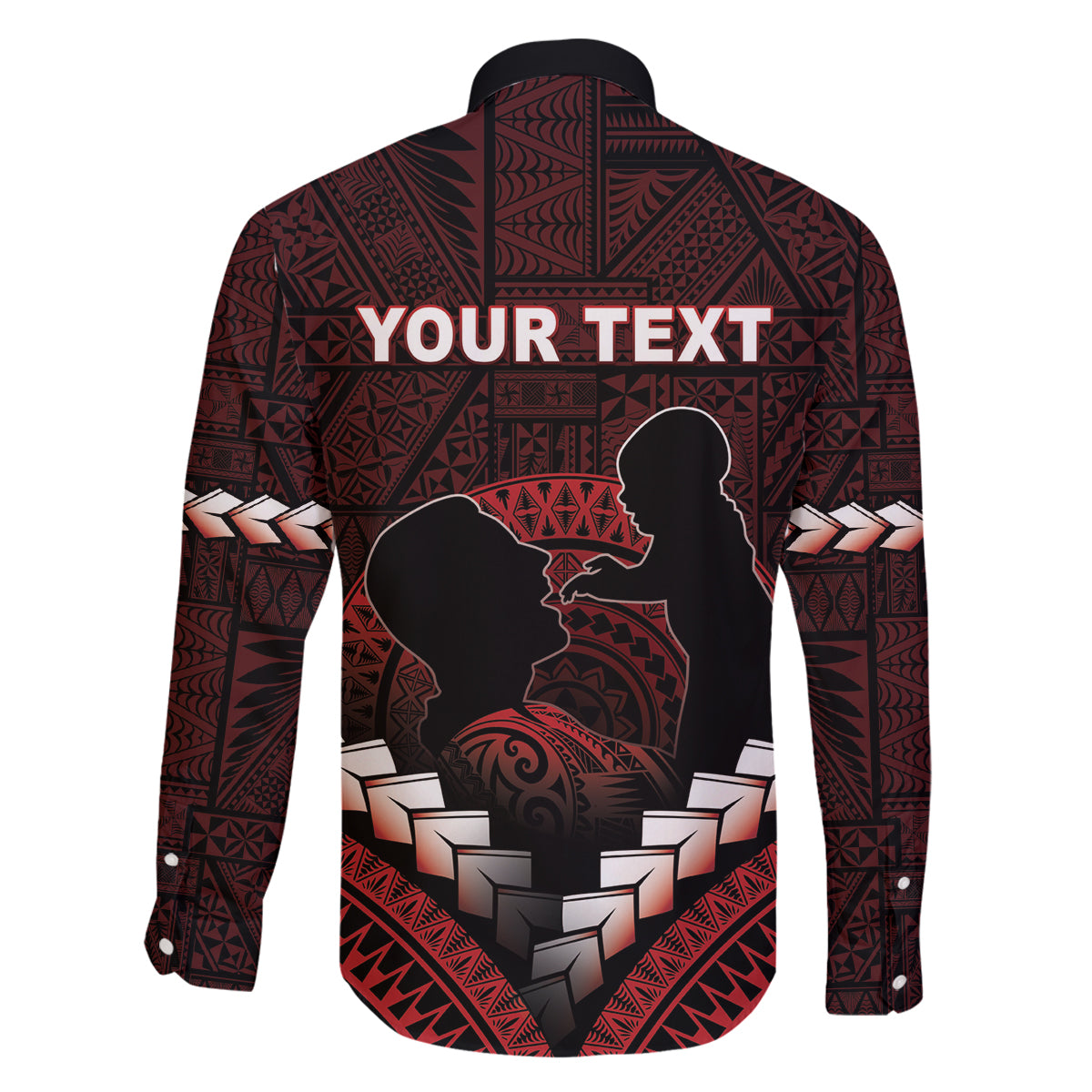 Personalised Tonga Happy Father's Day Family Matching Long Sleeve Bodycon Dress and Hawaiian Shirt Ofa Lahi Atu Dad Polynesian Tribal