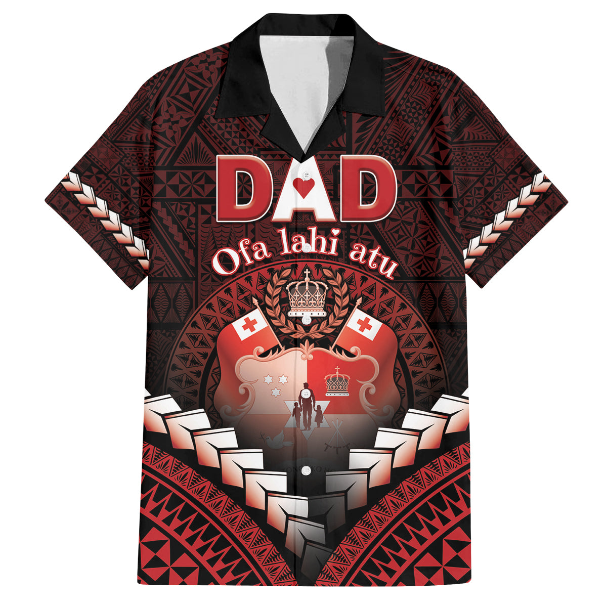 Personalised Tonga Happy Father's Day Family Matching Summer Maxi Dress and Hawaiian Shirt Ofa Lahi Atu Dad Polynesian Tribal