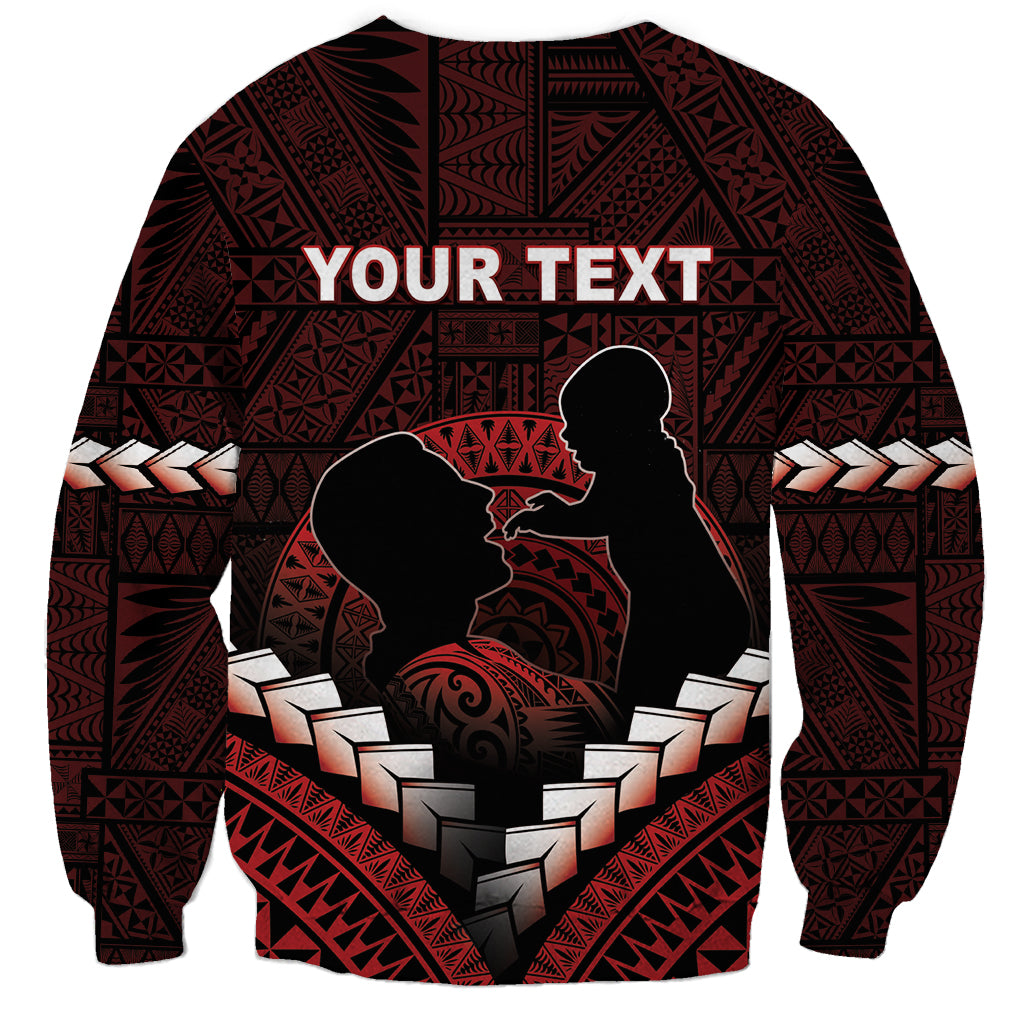 Personalised Tonga Happy Father's Day Sweatshirt Ofa Lahi Atu Dad Polynesian Tribal