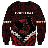 Personalised Tonga Happy Father's Day Sweatshirt Ofa Lahi Atu Dad Polynesian Tribal