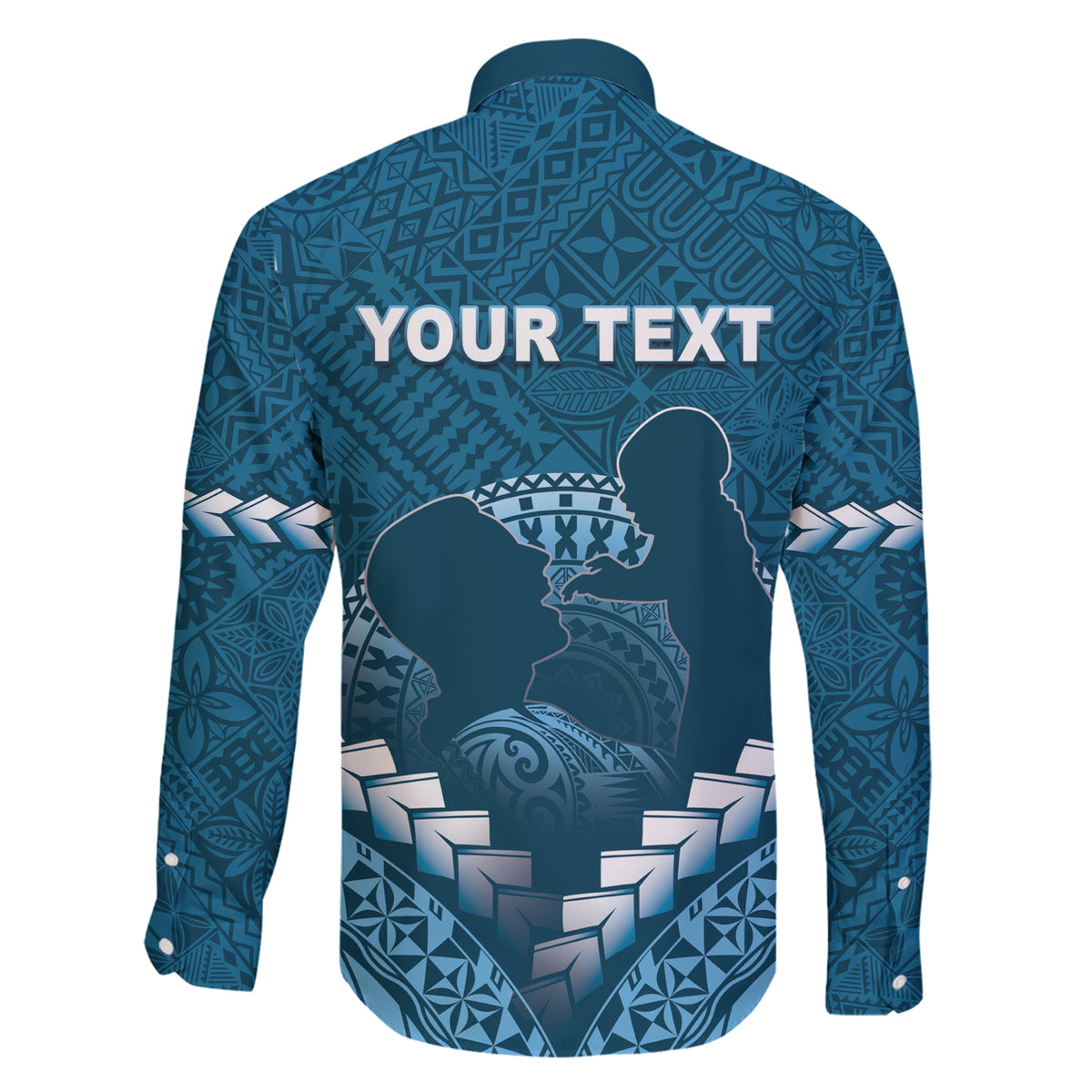 Personalised Fiji Happy Father's Day Family Matching Short Sleeve Bodycon Dress and Hawaiian Shirt Au Lomani Iko Dad Polynesian Tribal