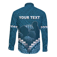 Personalised Fiji Happy Father's Day Long Sleeve Button Shirt Au Lomani Iko Dad Polynesian Tribal