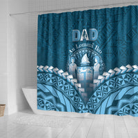 Fiji Happy Father's Day Shower Curtain Au Lomani Iko Dad Polynesian Tribal