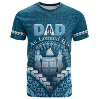 Personalised Fiji Happy Father's Day T Shirt Au Lomani Iko Dad Polynesian Tribal