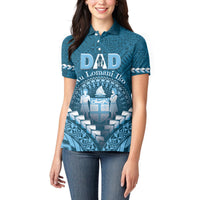 Personalised Fiji Happy Father's Day Women Polo Shirt Au Lomani Iko Dad Polynesian Tribal