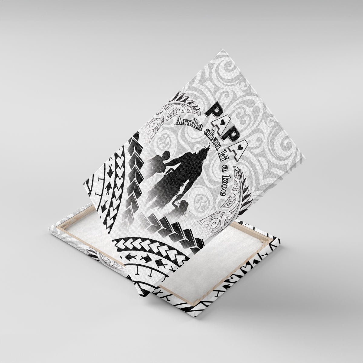 New Zealand Happy Father's Day Canvas Wall Art Aroha Ahau Ki A Koe Papa Polynesian Tribal