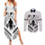 Personalised New Zealand Happy Father's Day Couples Matching Summer Maxi Dress and Long Sleeve Button Shirt Aroha Ahau Ki A Koe Papa Polynesian Tribal