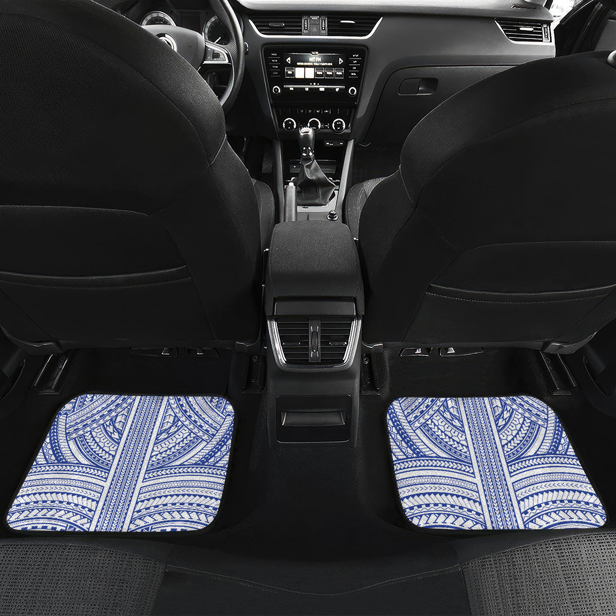 Personalised Samoa Happy Father's Day Car Mats Ou Te Alofa Ia Te Oe Tama Dad Polynesian Tribal LT05 Set 2pcs - Back Blue - Polynesian Pride