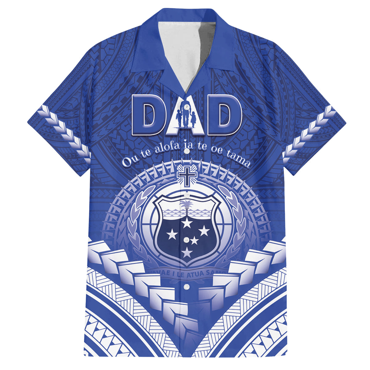 Personalised Samoa Happy Father's Day Family Matching Tank Maxi Dress and Hawaiian Shirt Ou Te Alofa Ia Te Oe Tama Dad Polynesian Tribal