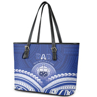 Samoa Happy Father's Day Leather Tote Bag Ou Te Alofa Ia Te Oe Tama Dad Polynesian Tribal LT05 - Polynesian Pride