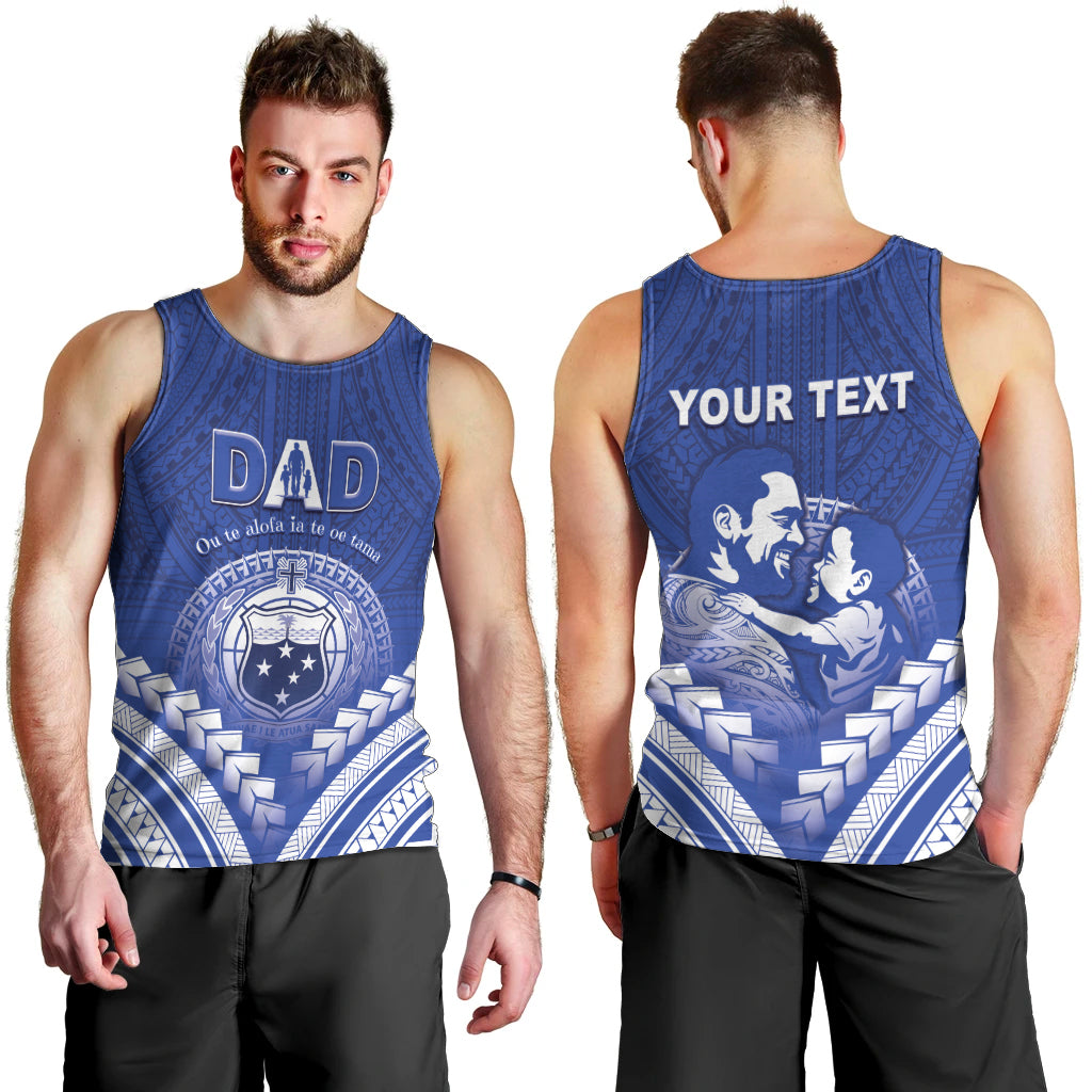 Personalised Samoa Happy Father's Day Men Tank Top Ou Te Alofa Ia Te Oe Tama Dad Polynesian Tribal
