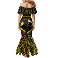 Personalised Vanuatu Happy Father's Day Family Matching Mermaid Dress and Hawaiian Shirt Mi Lavem Yu Papa Polynesian Tribal