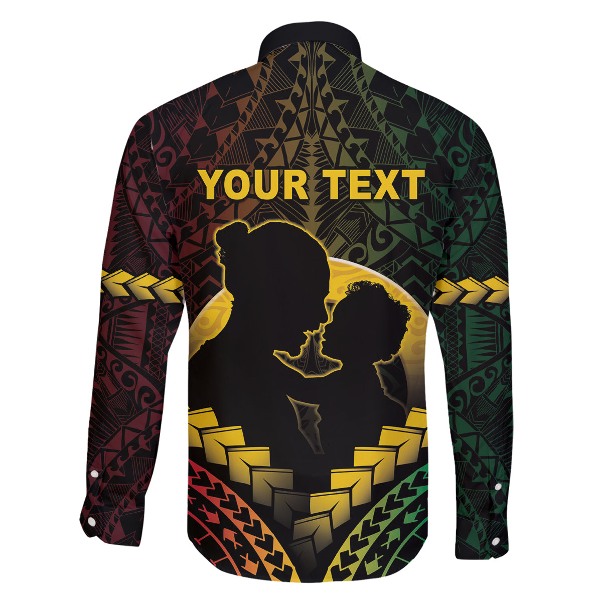 Personalised Vanuatu Happy Father's Day Family Matching Off Shoulder Maxi Dress and Hawaiian Shirt Mi Lavem Yu Papa Polynesian Tribal