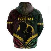 Personalised Vanuatu Happy Father's Day Hoodie Mi Lavem Yu Papa Polynesian Tribal
