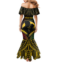 Personalised Vanuatu Happy Father's Day Mermaid Dress Mi Lavem Yu Papa Polynesian Tribal