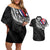 Hawaii Flag Day Couples Matching Off Shoulder Short Dress and Hawaiian Shirt Hawaiian Maile Lei