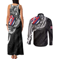 Hawaii Flag Day Couples Matching Tank Maxi Dress and Long Sleeve Button Shirt Hawaiian Maile Lei LT05 - Polynesian Pride
