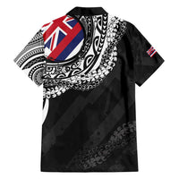 Hawaii Flag Day Family Matching Off Shoulder Short Dress and Hawaiian Shirt Hawaiian Maile Lei